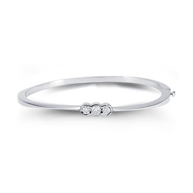 Pulseira de diamante redondo triplo de 1 quilate em ouro branco 14K - harrychadent.pt