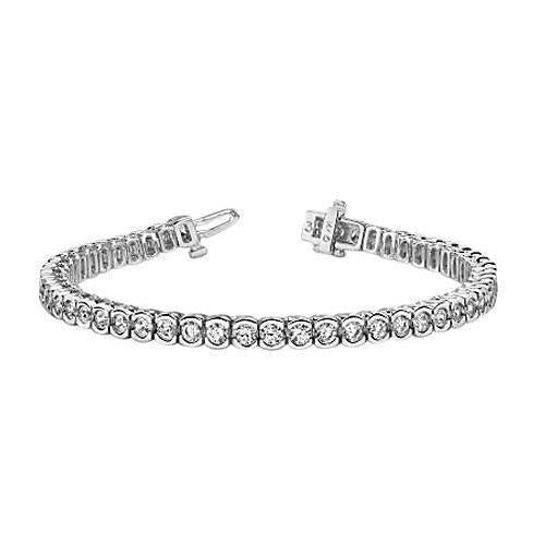 Bracelete de tênis redondo de diamante com corte brilhante de 10 quilates em ouro branco 14K - harrychadent.pt