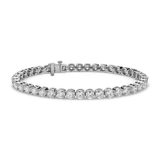 Pulseira de tênis de diamante redondo de 10 quilates 40 pedras em ouro branco 14K - harrychadent.pt