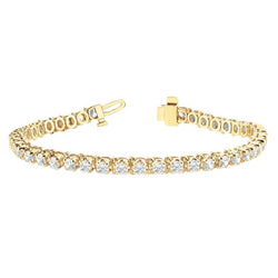 10 Carats Women Diamond Tennis Bracelet Yellow Gold 14K