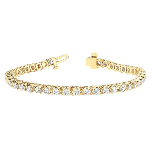 Pulseira de tênis de diamante feminino de 10 quilates em ouro amarelo 14K - harrychadent.pt