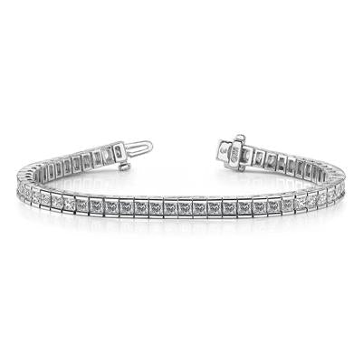 Pulseira de tênis de 10 ct Princess Cut em ouro branco lindo diamantes - harrychadent.pt
