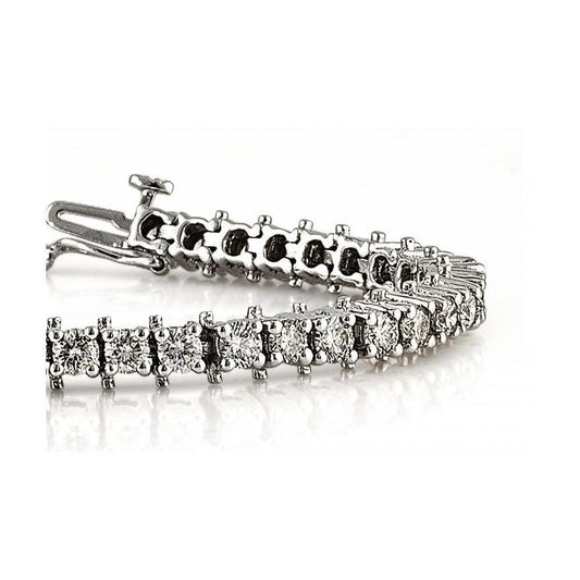 Pulseira de tênis feminino de diamante com corte redondo de 10.08 ct e ouro branco - harrychadent.pt