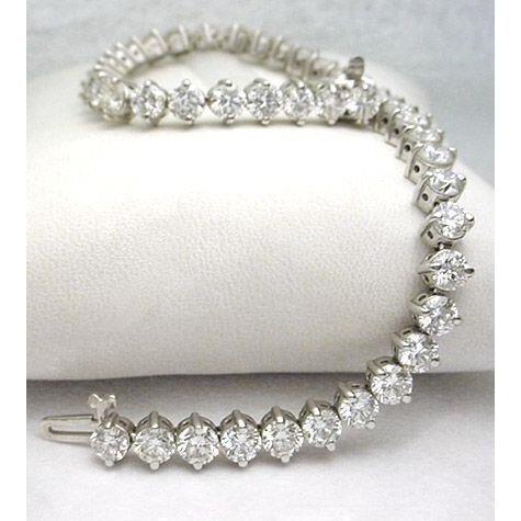Bracelete redondo de diamante de tênis com conjunto de pontas de 10.50 ct em ouro branco 14K - harrychadent.pt