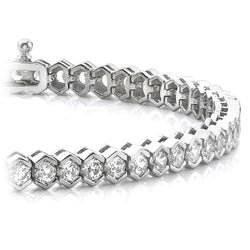 10.50 Ct Round Cut Diamond Tennis Bracelet White Gold 14K Fine Jewelry