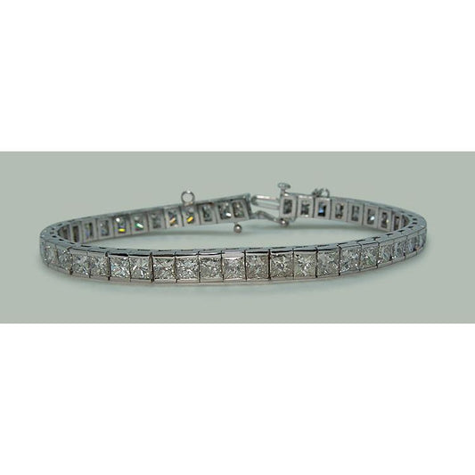 11.50 quilates pulseira de tênis Princess Diamonds em ouro branco sólido - harrychadent.pt