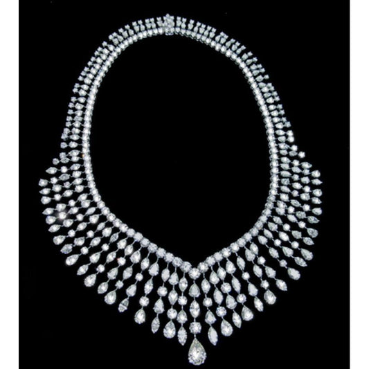 129.07 quilates de diamantes de noiva colar pingente de joias de platina - harrychadent.pt