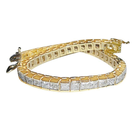 Pulseira de tênis Princesa Diamonds 12.50 quilates em ouro amarelo - harrychadent.pt