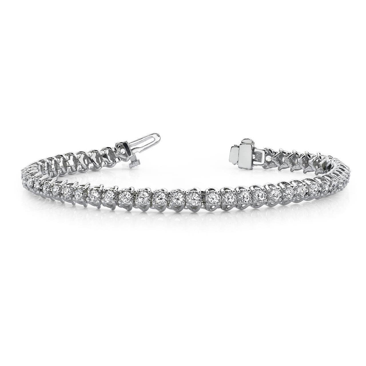 Pulseira de tênis ilusão de 12.50 ct de diamante com corte redondo branco - harrychadent.pt