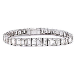 14 Ct Emerald Cut Diamond Tennis Bracelet White Gold Jewelry