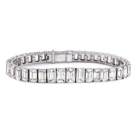 Pulseira de tênis com diamante de corte esmeralda 14 ct joias de ouro branco - harrychadent.pt