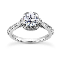 14K Gold Halo Wedding Ring Old Mine Cut Genuine Diamond 3.75 Carats Jewelry