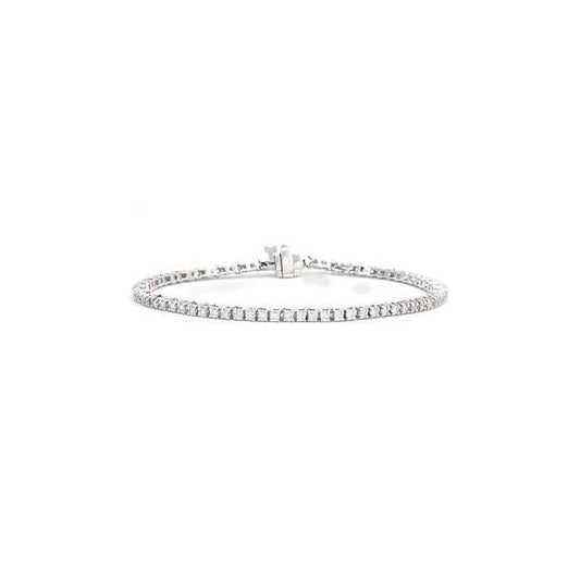 Pulseira de tênis de diamante de corte redondo em ouro branco 14K 9 quilates joias - harrychadent.pt