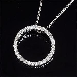 Colar de pingente de diamantes de 2.70 ct em ouro branco 14K com corte brilhante - harrychadent.pt