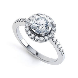 14K White Gold Gorgeous Round Cut 3.40 Carats Diamonds Engagement Ring