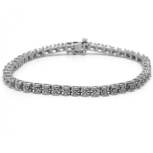 Bracelete feminina de tênis em ouro branco 14K redondo diamante 8.15 quilates fina - harrychadent.pt