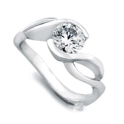 14K White Gold Round Cut 2.75 Ct Diamond Engagement Ring New
