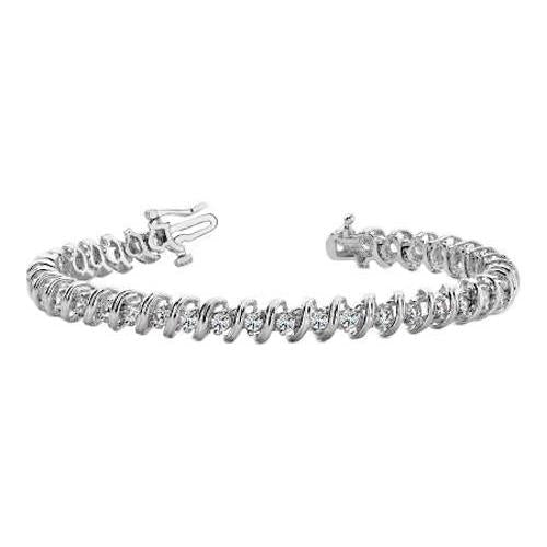 Pulseira de tênis de diamante redondo de ouro branco 14K joias femininas de 6 quilates - harrychadent.pt