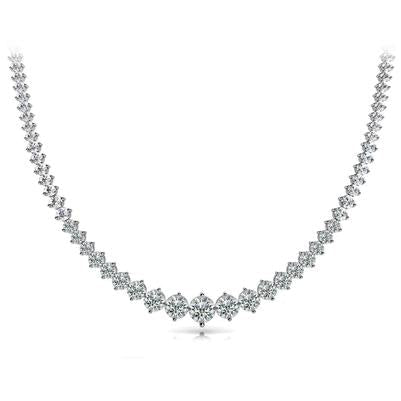 Colar de tênis de diamante redondo de ouro branco 14K joias femininas de 11 quilates - harrychadent.pt