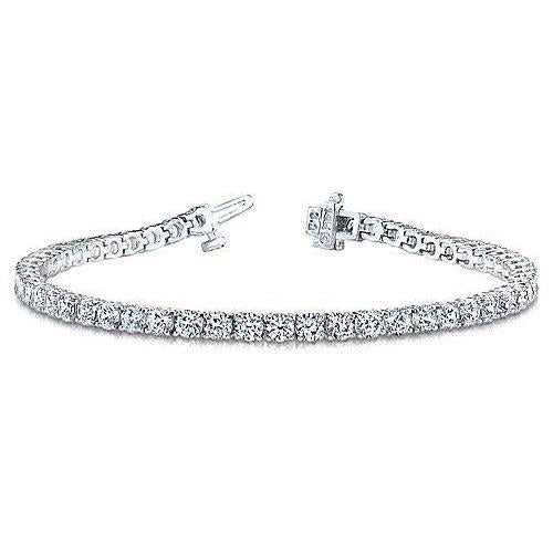 Bracelete de tênis de ouro branco 14K espumante redondo de diamante 7.50 quilates - harrychadent.pt