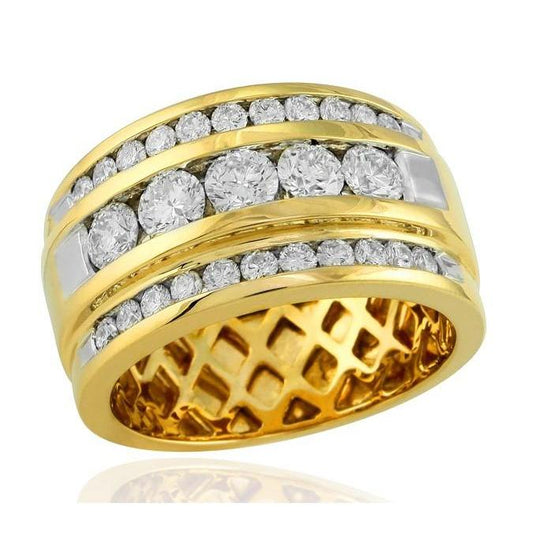 Novo anel de diamante masculino ouro amarelo 14K 2 ct joias novas - harrychadent.pt
