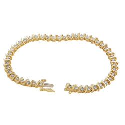 14K Yellow Gold Round 5 Carats Diamond Tennis Bracelet Jewelry
