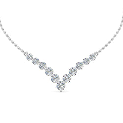 15 Ct Sparkling Round Cut Diamonds Women Necklace 14K White Gold