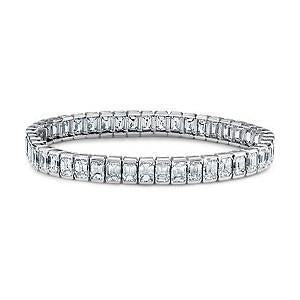 Pulseira de tênis de diamantes com moldura esmeralda de 15.75 ct - harrychadent.pt