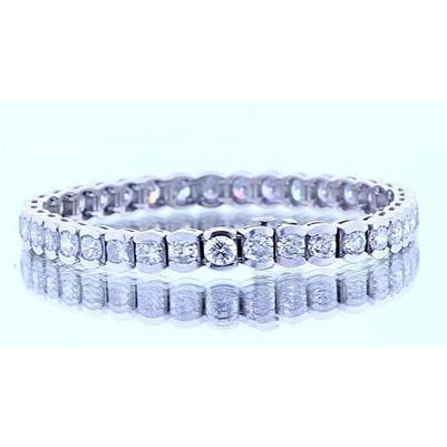 Pulseira de tênis de diamante redondo de 16.45 quilates em ouro branco 14K - harrychadent.pt