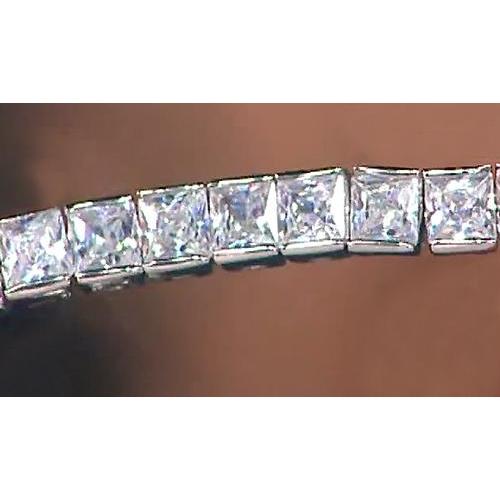Pulseira de tênis Princesa Cut Diamond 18.90 quilates ouro branco joias 14K - harrychadent.pt