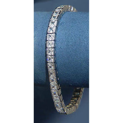 18.90 Carats Princess Diamond Tennis Bracelet White Gold 14K Jewelry