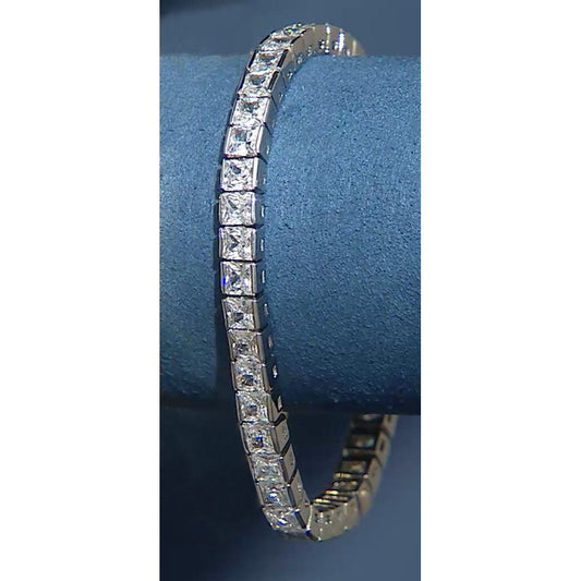 Pulseira de tênis Princesa Cut Diamond 18.90 quilates ouro branco joias 14K - harrychadent.pt