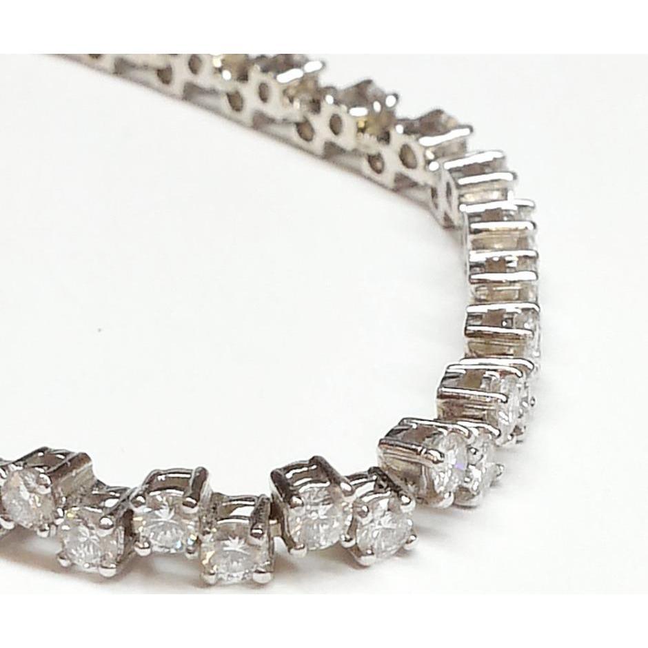 Bracelete de tênis de diamante redondo com conjunto de pontas de 19 ct em ouro branco sólido 14K - harrychadent.pt