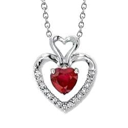 Rubi vermelho com corte de coração de 1,20 ct com pingente de diamante novo - harrychadent.pt