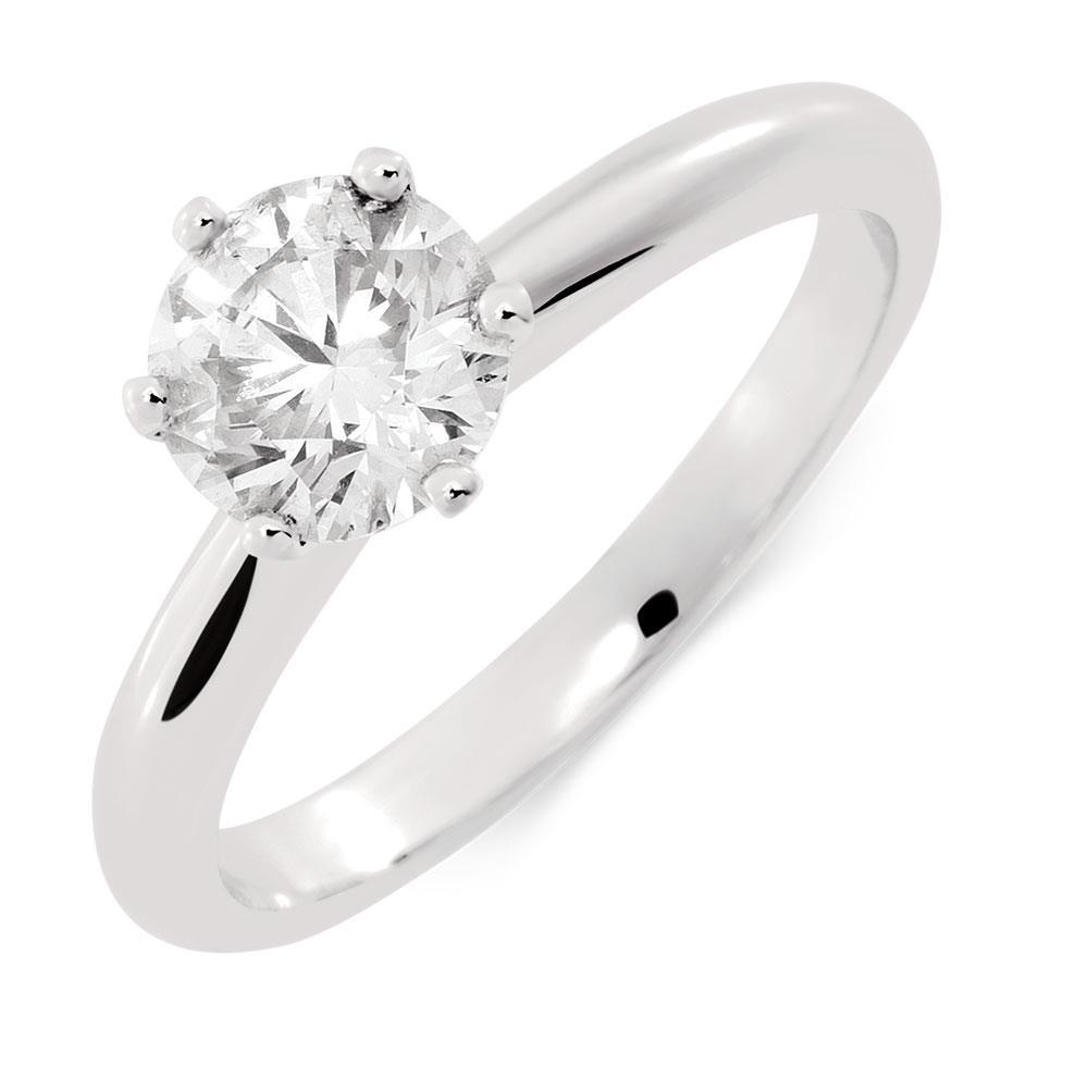Solitário de corte redondo de 1.20 ct diamante anel de casamento ouro branco 14K - harrychadent.pt