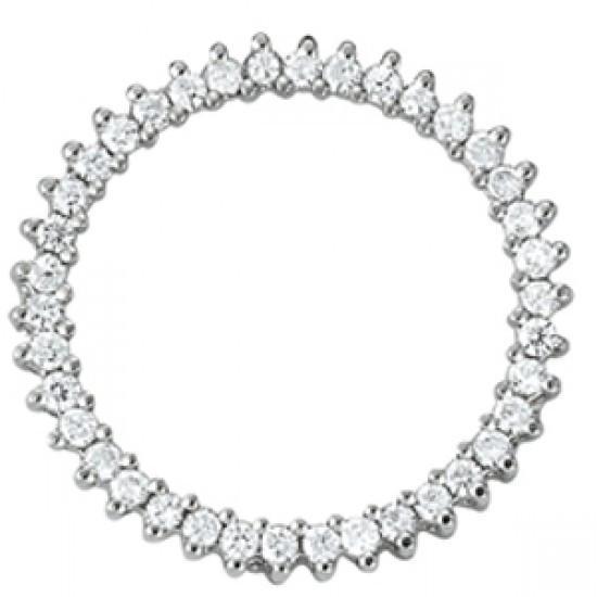 Pendente circular de diamantes redondos de 1.25 quilates sem corrente. ouro branco 14K - harrychadent.pt