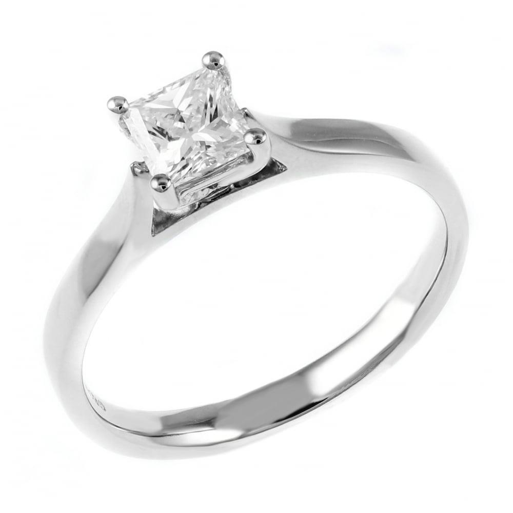 1.25 quilates Solitaire Princess Diamond noivado anel em ouro branco 14K - harrychadent.pt