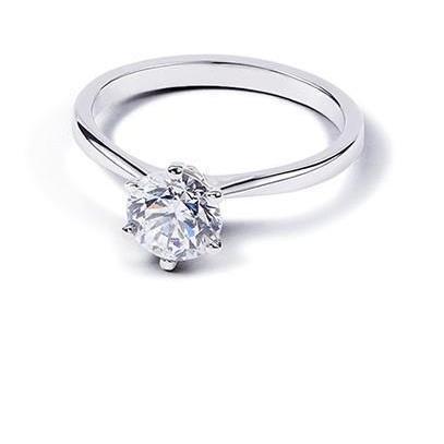 Paciência com corte redondo de 1.25 ct e diamante anel de casamento em ouro branco 14K - harrychadent.pt