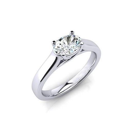 Aliança de casamento de diamante com corte oval de 1.25 ct e ouro branco - harrychadent.pt