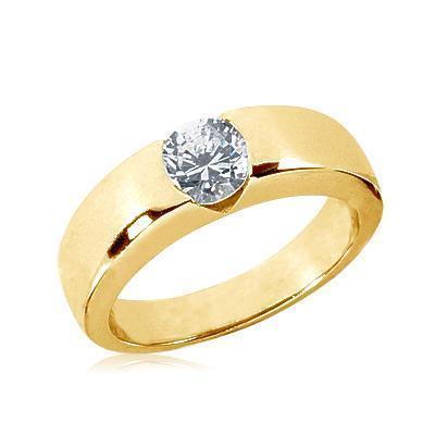 1,25 Ct. Anel de noivado de diamante redondo brilhante para senhores de ouro - harrychadent.pt