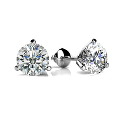 1.3 Ct Round Solitaire Diamond Stud Earring