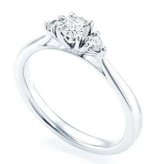 Anel de noivado de diamante de 1.30 ct com corte redondo de 3 pedras - harrychadent.pt