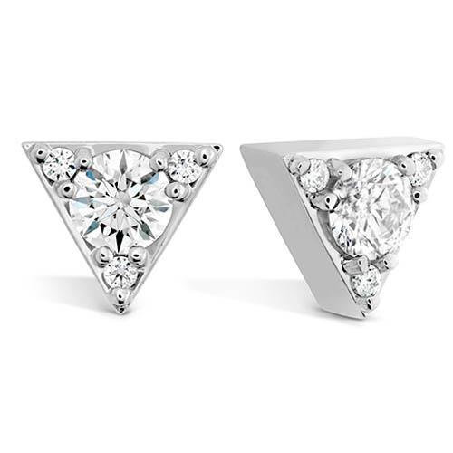 Brinco de diamante de 1.40 quilates em ouro branco 14K estilo triangular - harrychadent.pt