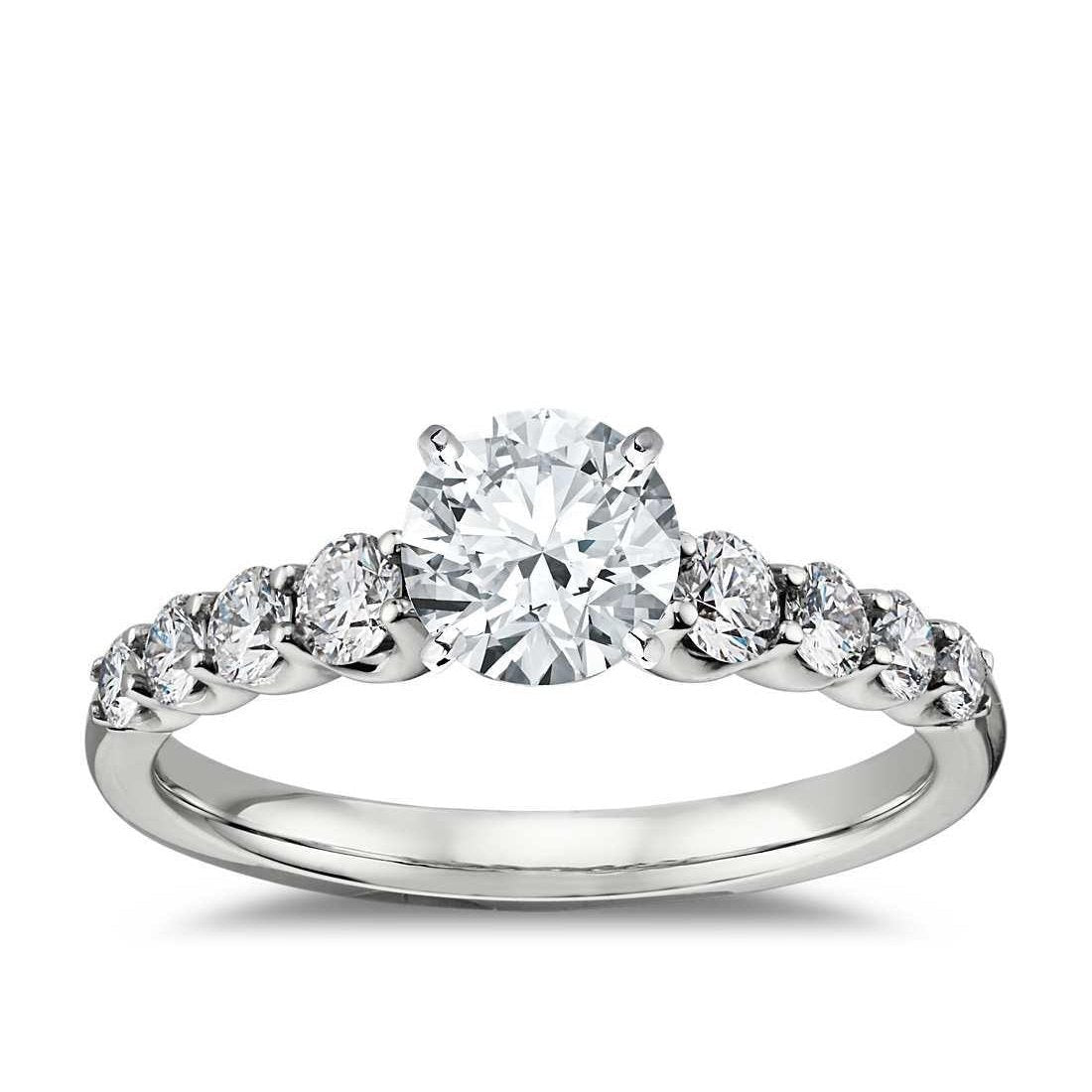 Anel de casamento de diamante redondo de 1.40 quilates em ouro branco 14K - harrychadent.pt