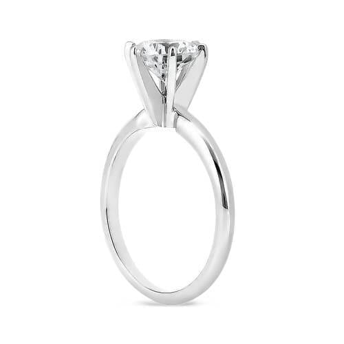 Anel de casamento de diamante redondo de 1.40 ct em ouro branco 14K - harrychadent.pt