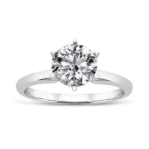 Anel de casamento de diamante redondo de 1.40 ct em ouro branco 14K - harrychadent.pt
