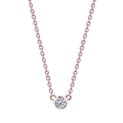 1.5 Carat Diamond 16 Or 120 cm Pendant Necklace Rose Gold Yard Bezel Set