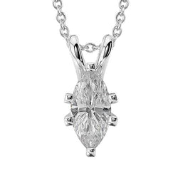 1.5 Carats Marquise Cut Diamond Ladies Necklace Pendant Gold 14K