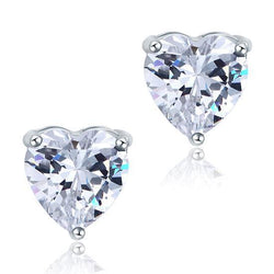 1.5 Ct Heart Cut Diamond Stud Earrings Solid White Gold Sparkling