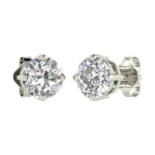 Solitário de 1.5 ct redondo brilhante com diamante e ouro branco 14K - harrychadent.pt